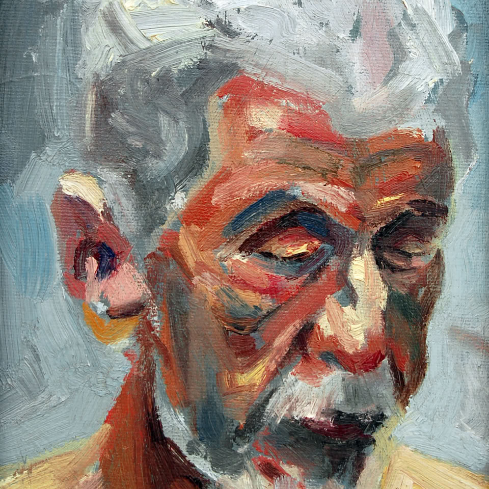 portrait painting in oils by jamie frost