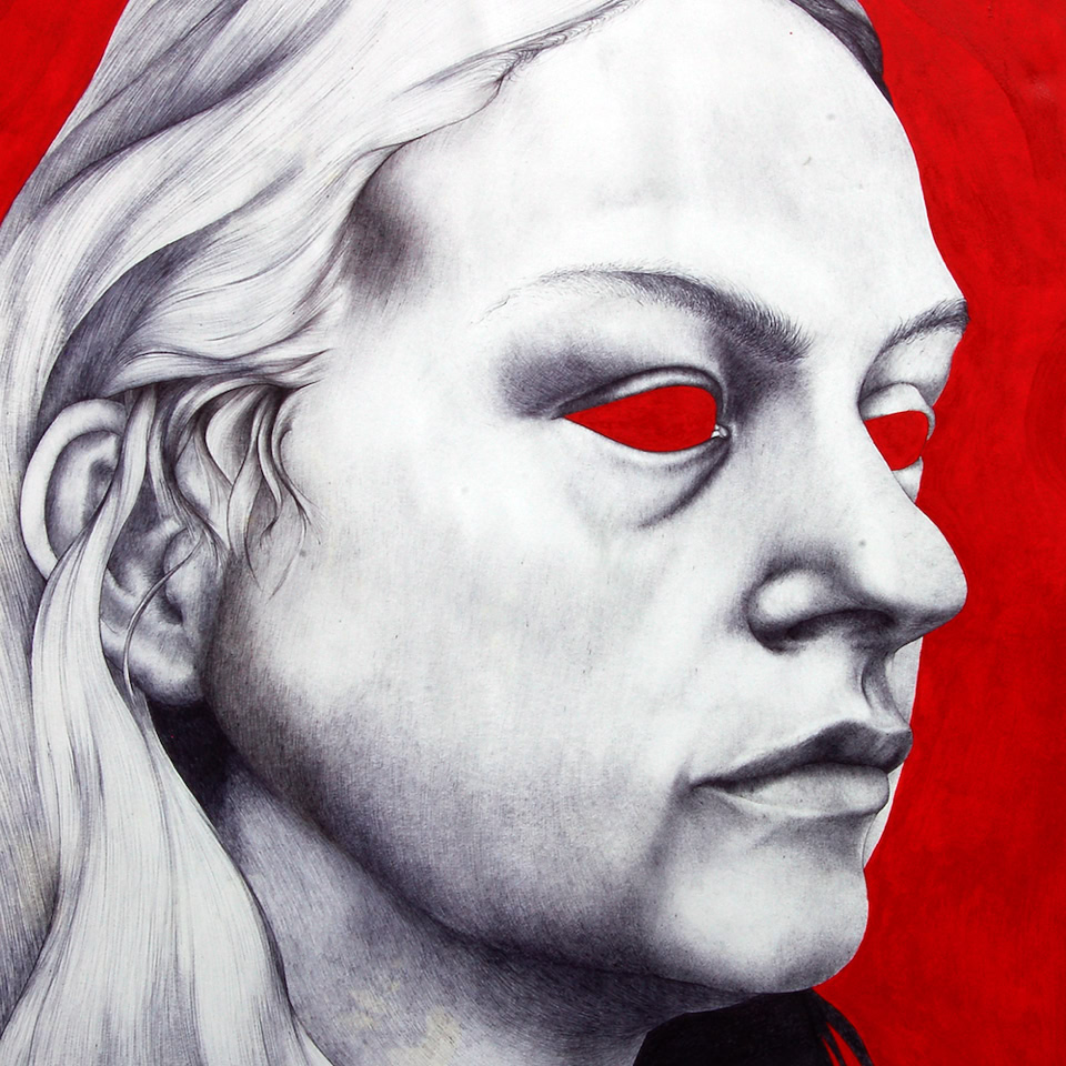 portrait drawing in biro by jamie frost
