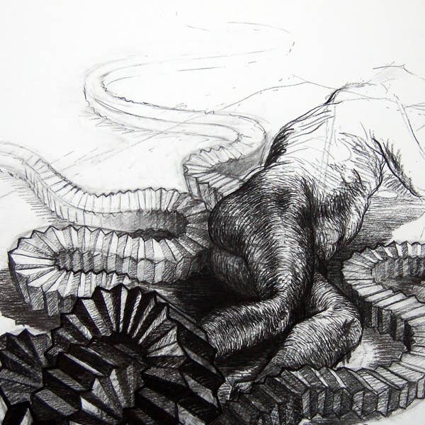 charcoal abstracted figure drawing by jamie frost