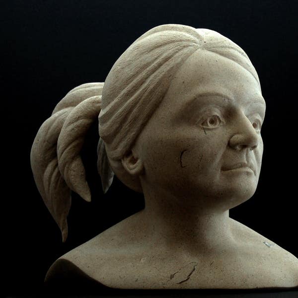 portrait sculpture in stone by jamie frost