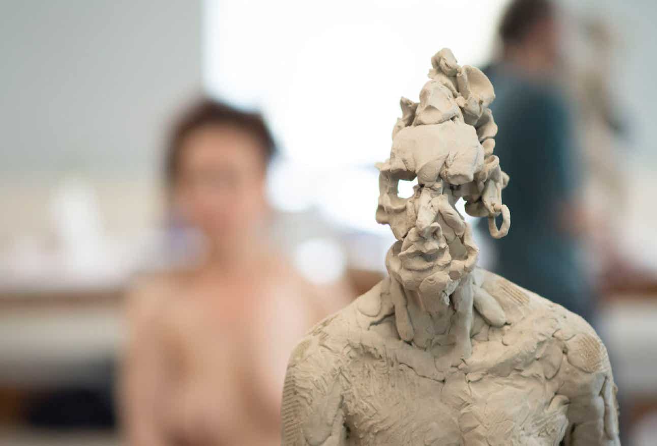 Clay sculpture from life model.