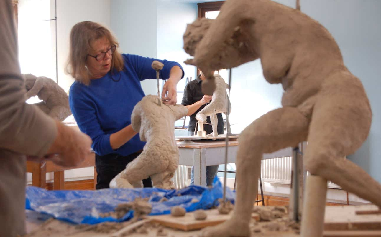 A masterclass in figure sculpture in progress at Jamie Frost's studio.