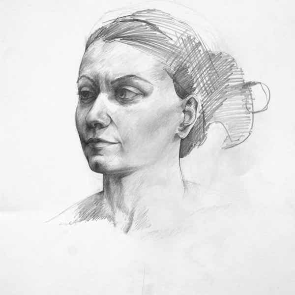 portrait drawing in pencil by jamie frost